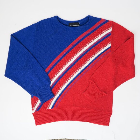 Vintage 60s James Kenrob Red White & Blue Sweater - Picture 2 of 9